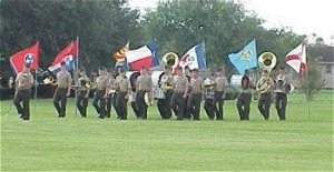 Marine Corps Junior ROTC (MCJROTC) cadets on parade at MMA. 