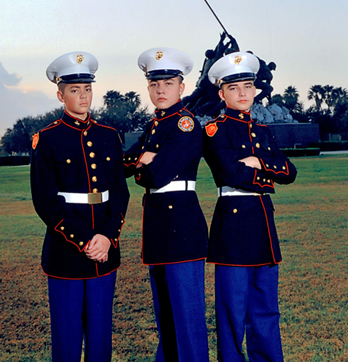Cadets in Marine Corps dress blues
