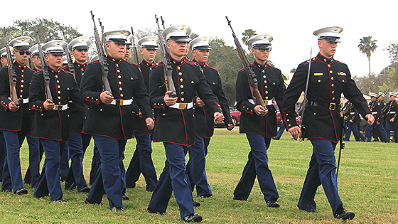 military school cadets marching in a parade