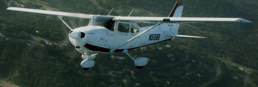 A Redhawk Cessna 172 in-flight..