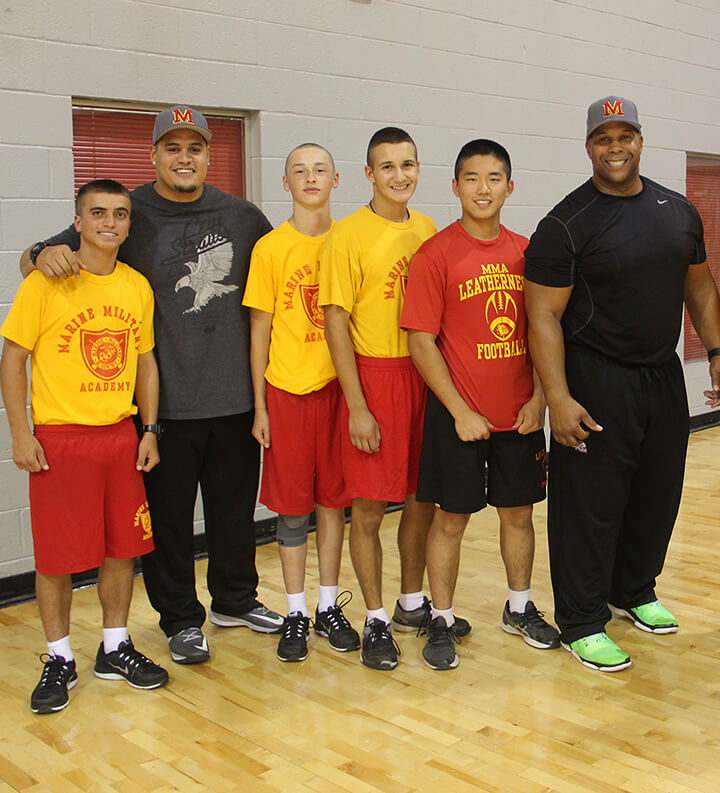 Keith Davis with MMA cadets