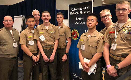 MMA's 2018 CyberPatriot computer security nationals team