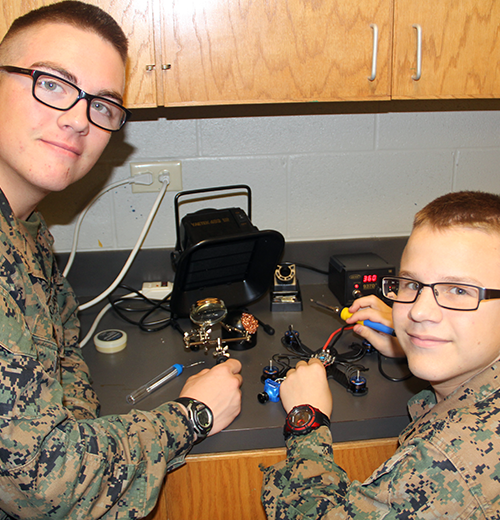 cadets building a quadcopter from scratch