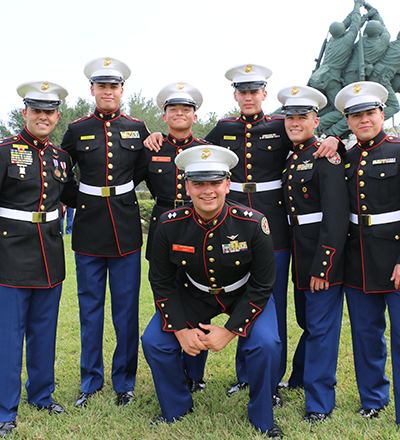 military school cadets at Iwo Jima Monument