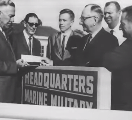 black and white photo with a group of men at MMA HQ